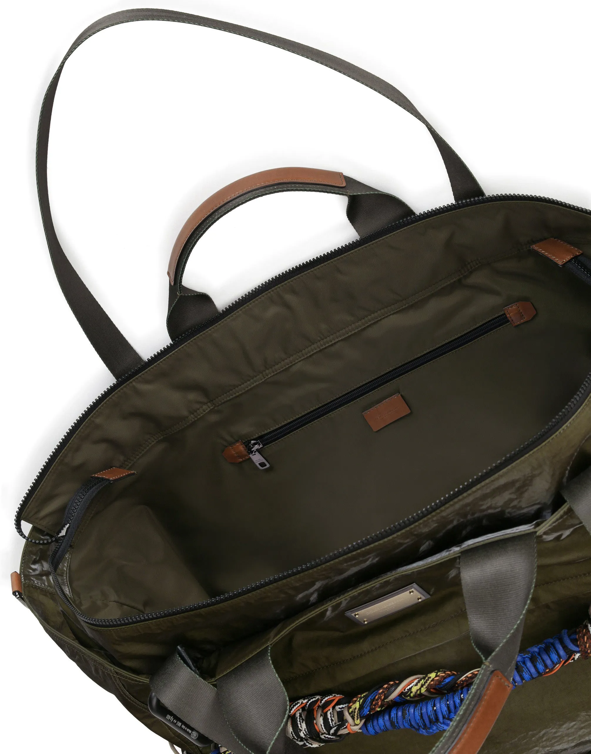 Nero Sicilia dna nylon travel bag with branded tag