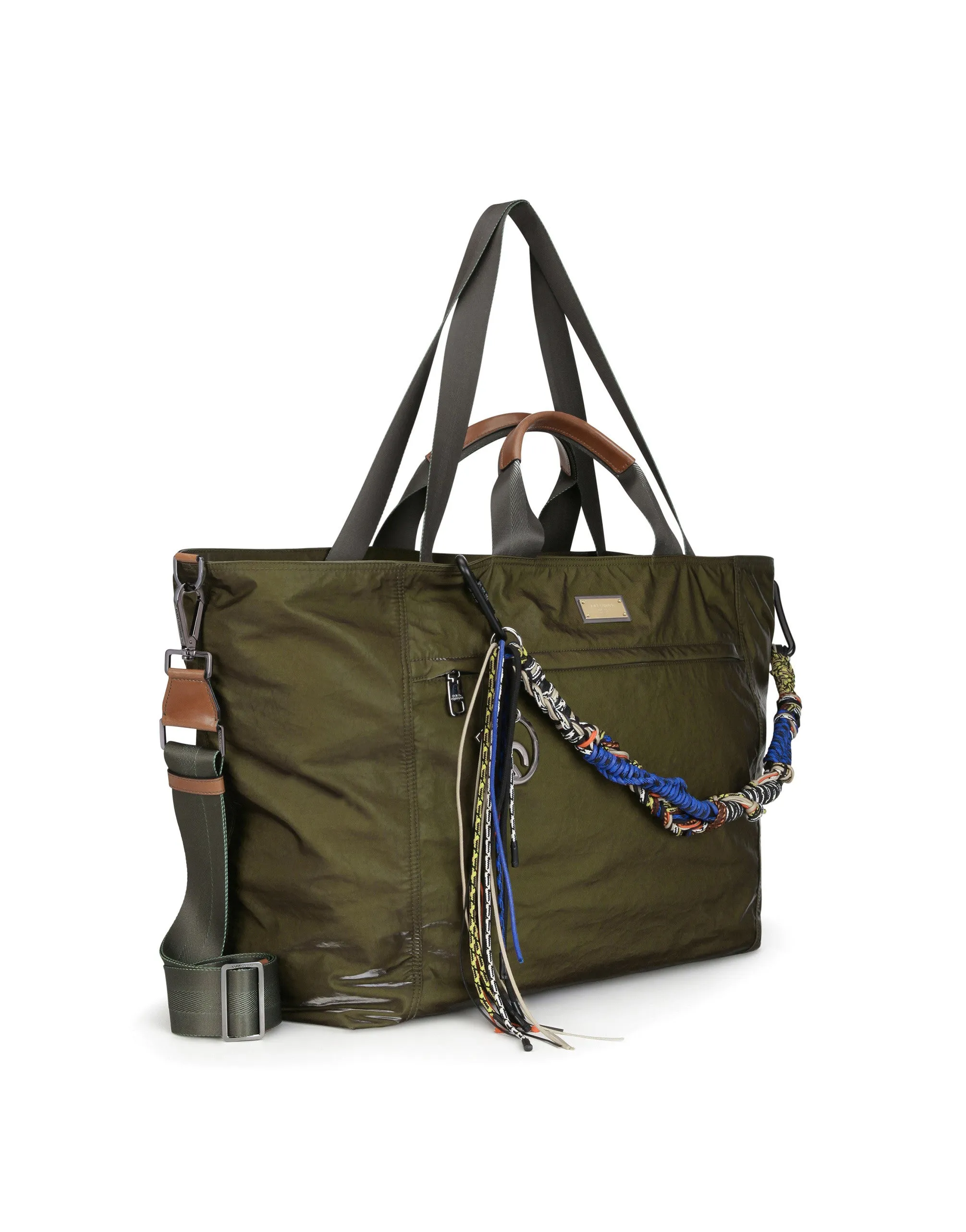 Nero Sicilia dna nylon travel bag with branded tag