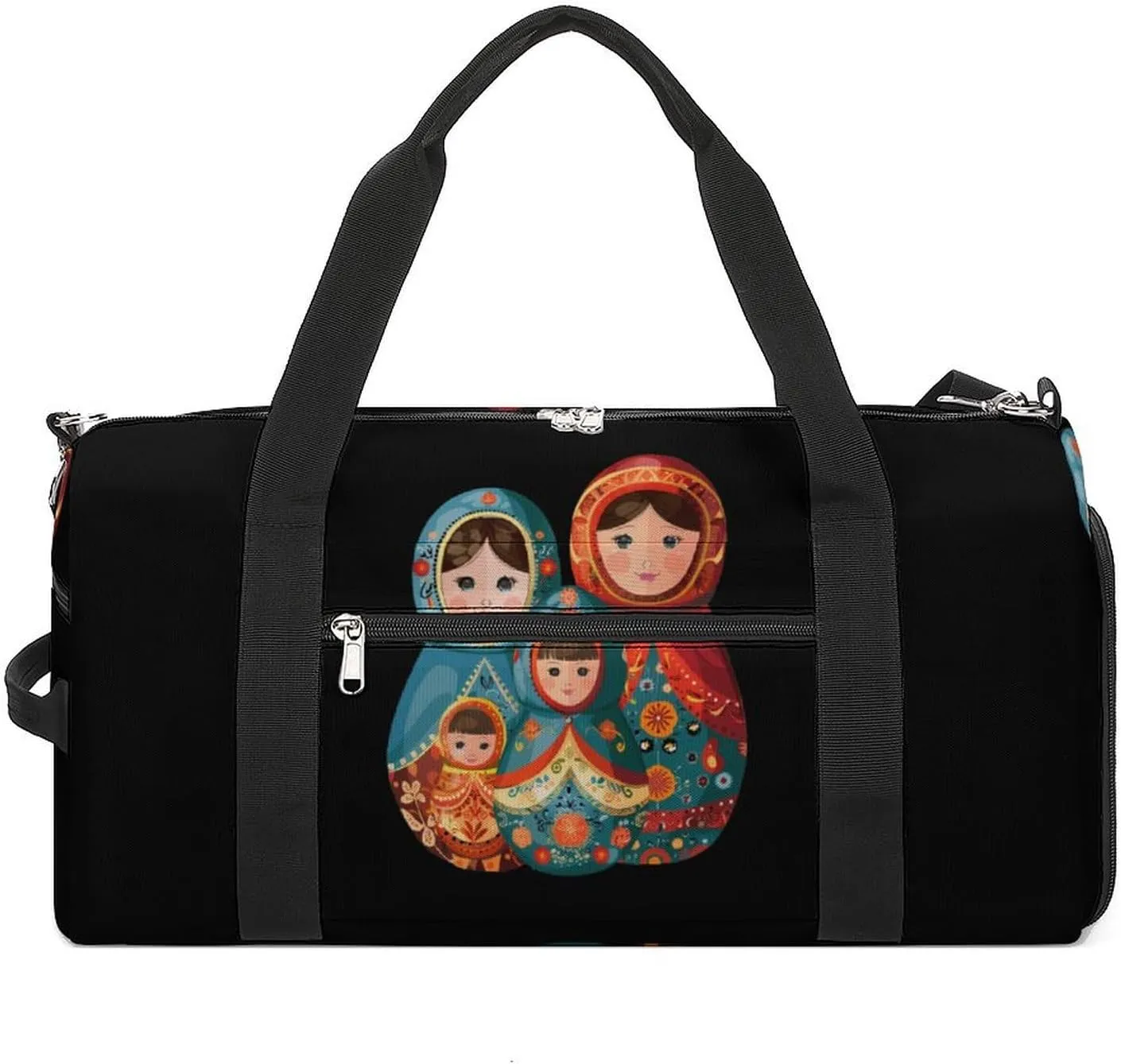 Nesting Doll Russian Gym Bag for Men Women Lightweight Duffel Bag Sports Workout Bag for Travel Yoga