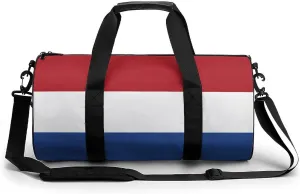 Netherlands Flag Sports Duffel Bag for Women Men with Wet Pocket Gym Bag