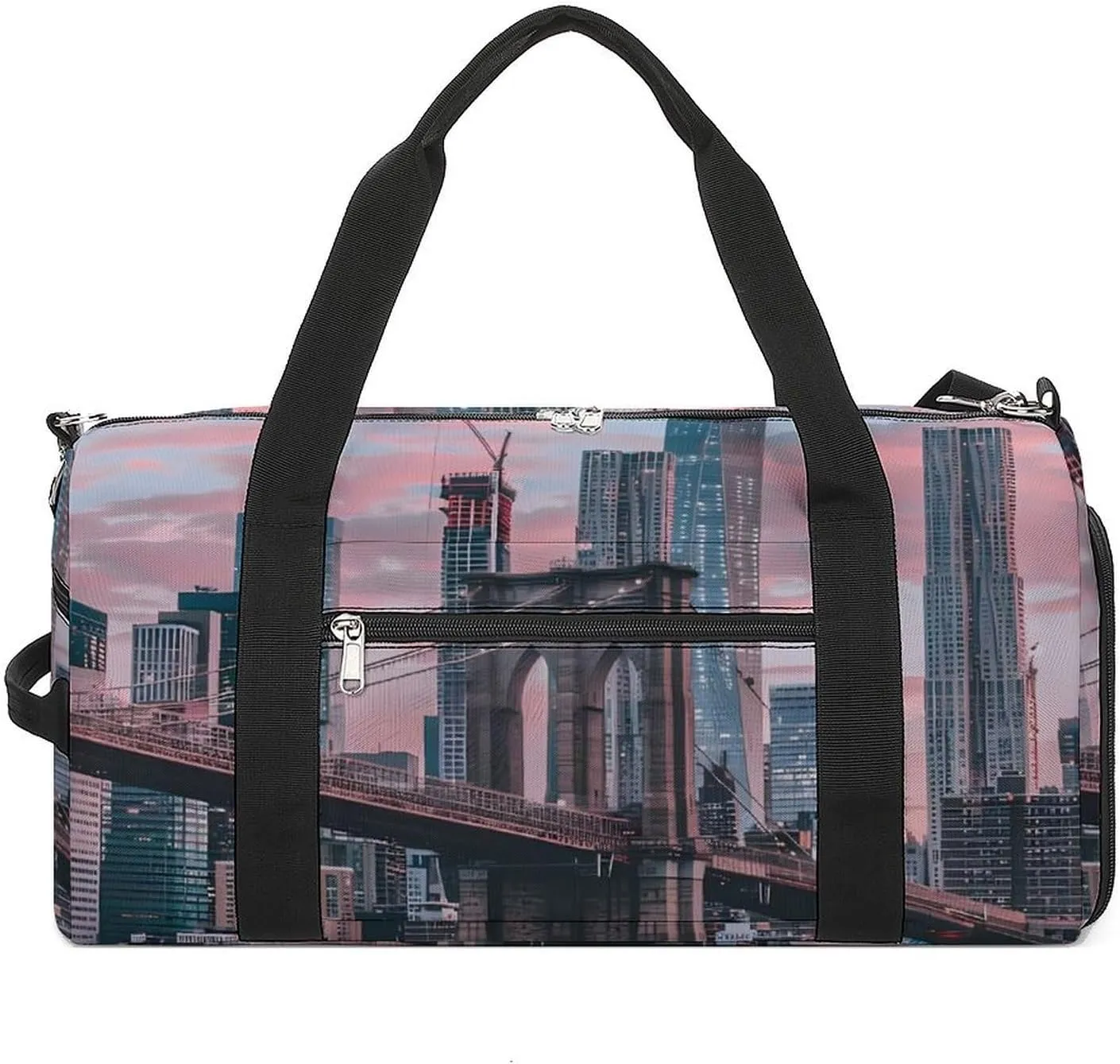 New York City Sports Gym Bag for Men Women Travel Duffel Bag with Shoulder Strap
