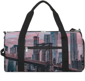 New York City Sports Gym Bag for Men Women Travel Duffel Bag with Shoulder Strap