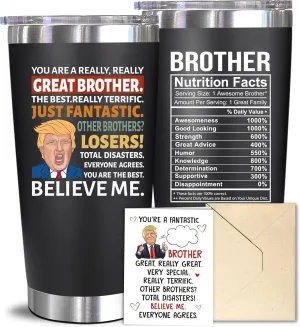 NewEleven Fathers Day Gift For Brother - Brother Birthday Gifts For Big, Little Brothers, Siblings, Bro In Law - Funny Brothers Gift From Sister, Bro - 20 Oz Tumbler