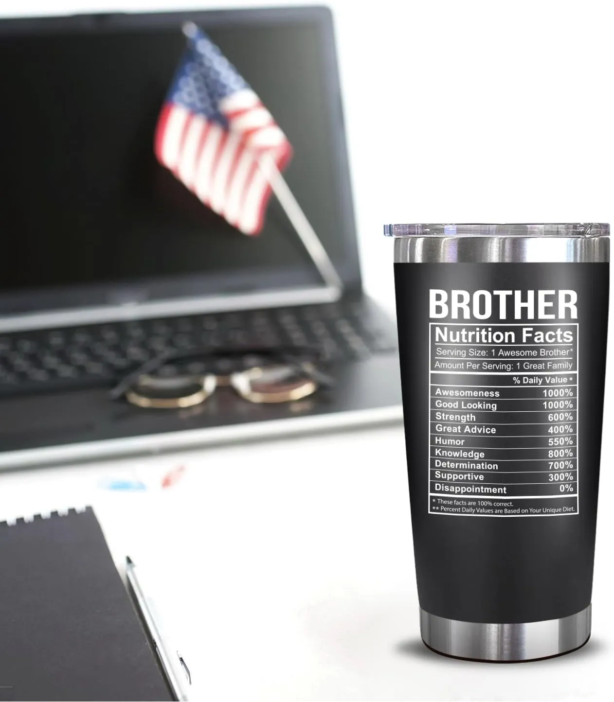 NewEleven Fathers Day Gift For Brother - Brother Birthday Gifts For Big, Little Brothers, Siblings, Bro In Law - Funny Brothers Gift From Sister, Bro - 20 Oz Tumbler