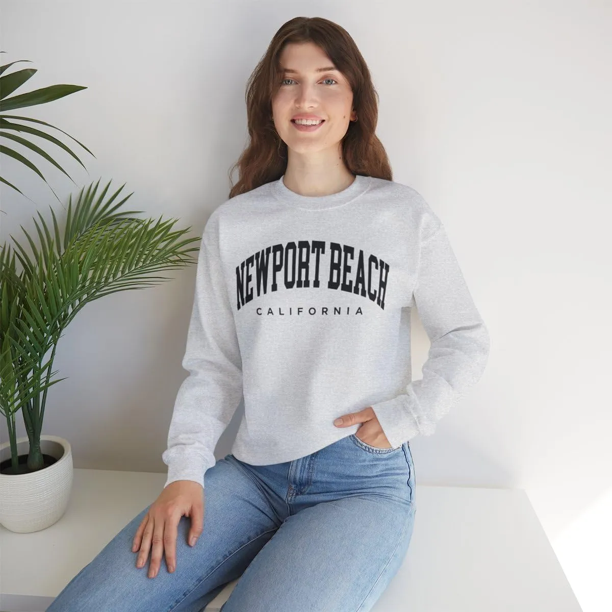 Newport Beach California Adult Unisex Crewneck Sweatshirt