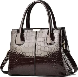 NICOLE & DORIS Women Handbag Patent Leather Top Handle Bags Shoulder Bag Elegant Tote Bag Ladies Hand Bag for Work