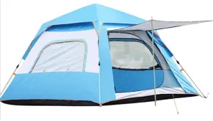 NIEH Full Waterproof Holiday Family Tent for 3-4 Persons, Pop Up Tent Waterproof Sun Shade Anti UV for Beach/Hiking/Backpacking/Fishing Instant 4 Season Sun Shelter