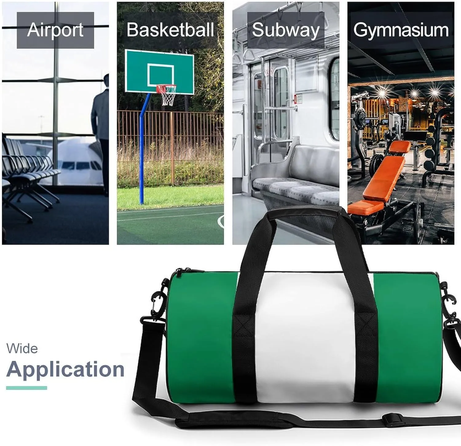 Nigeria Flag Travel Gym Duffel Bag for Women Men Dry Wet Separation Carry On Weekender