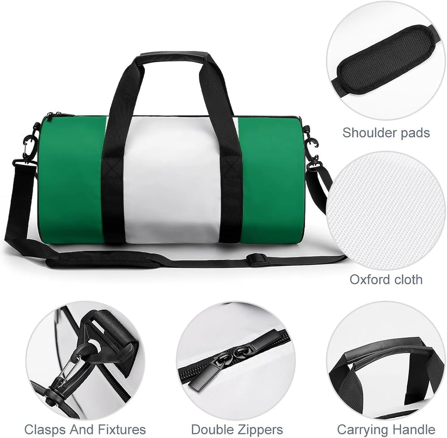 Nigeria Flag Travel Gym Duffel Bag for Women Men Dry Wet Separation Carry On Weekender