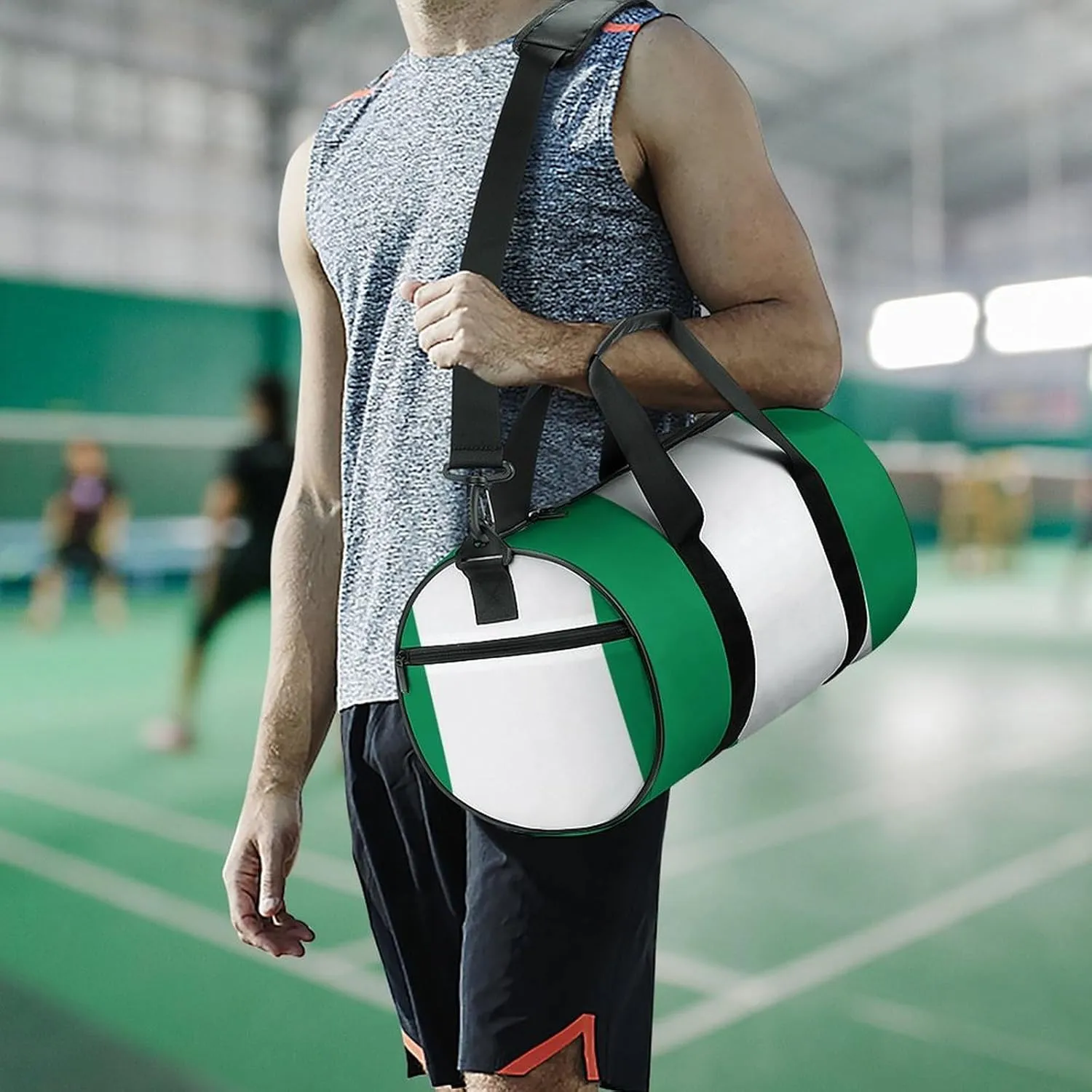 Nigeria Flag Travel Gym Duffel Bag for Women Men Dry Wet Separation Carry On Weekender