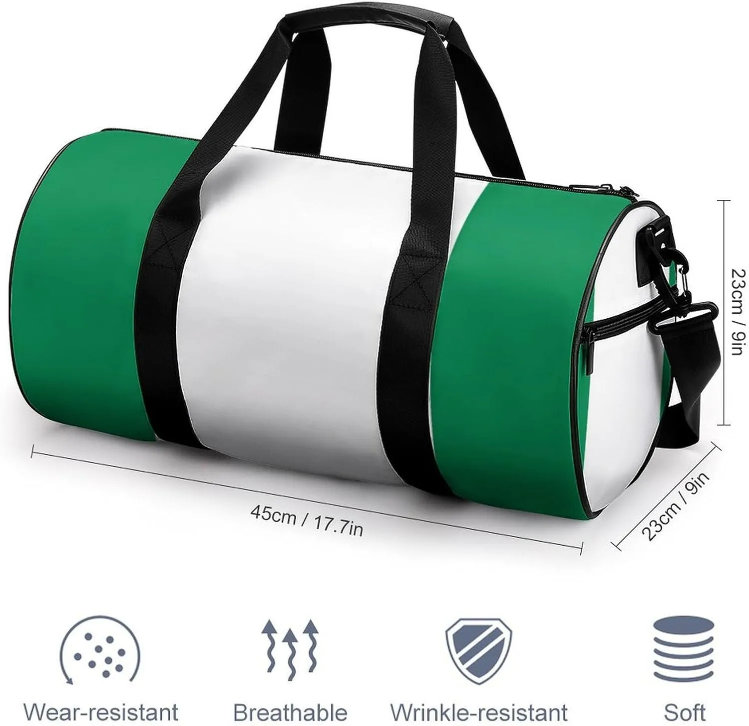 Nigeria Flag Travel Gym Duffel Bag for Women Men Dry Wet Separation Carry On Weekender