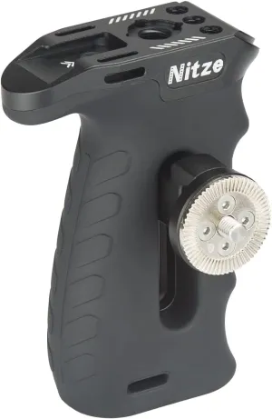 Nitze Ergonomic Rosette Side Handle with Rosette for ARRI, Up/Down and Left/Right Adjustable, Rubberized Aluminum Camera Side Handle for Camera/Monitor Cages - PA29A