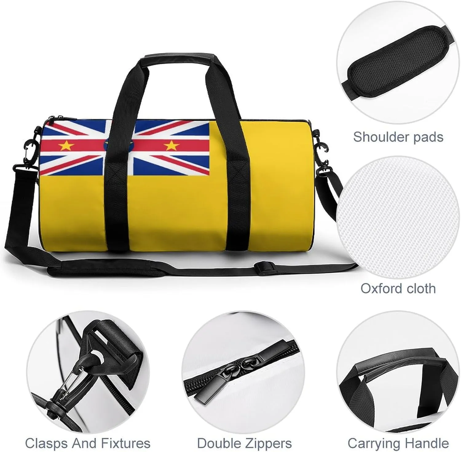 Niue Flag Travel Duffel Bag with Wet Pocket for Men Women Gym Weekender Tote