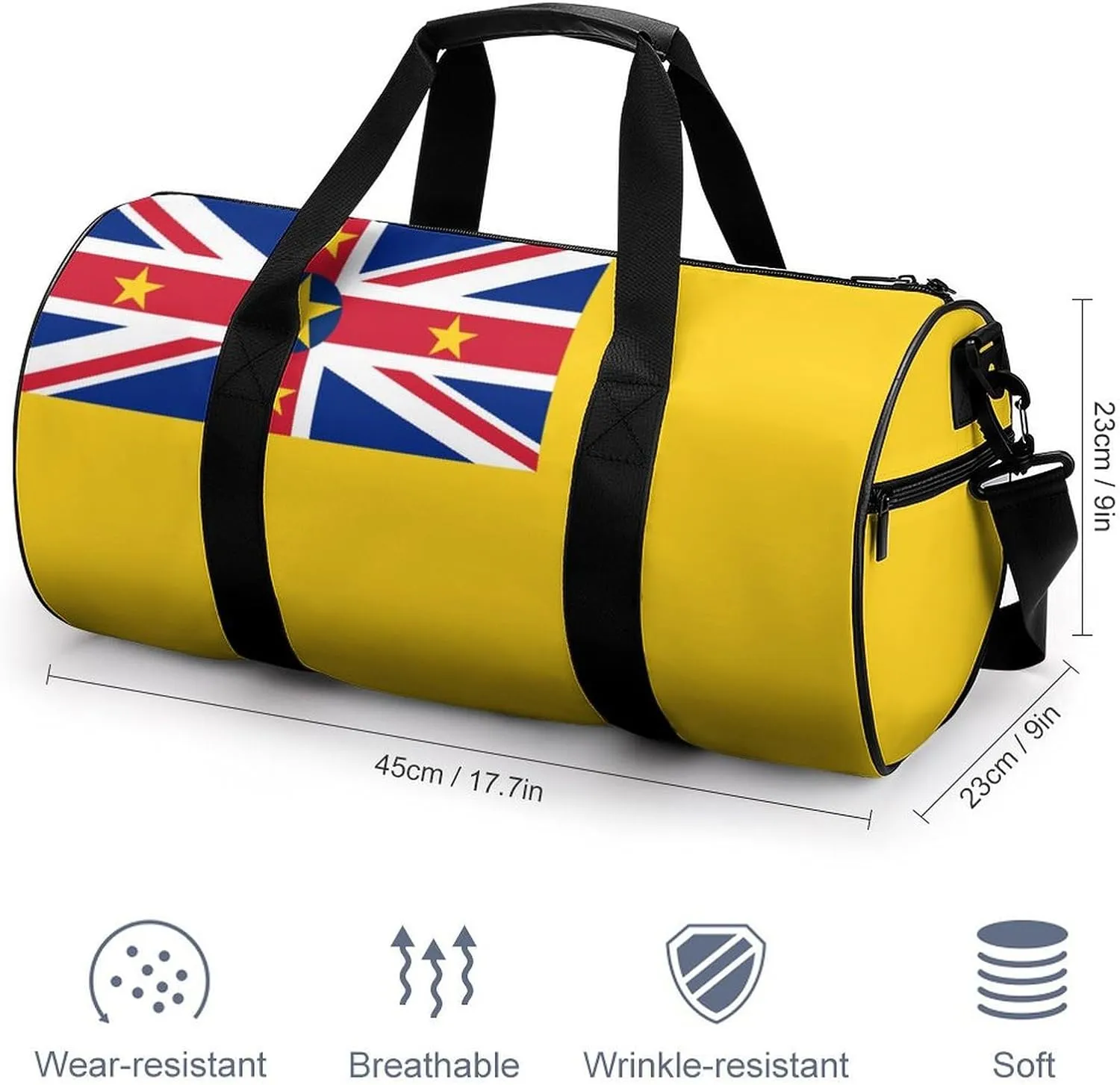 Niue Flag Travel Duffel Bag with Wet Pocket for Men Women Gym Weekender Tote