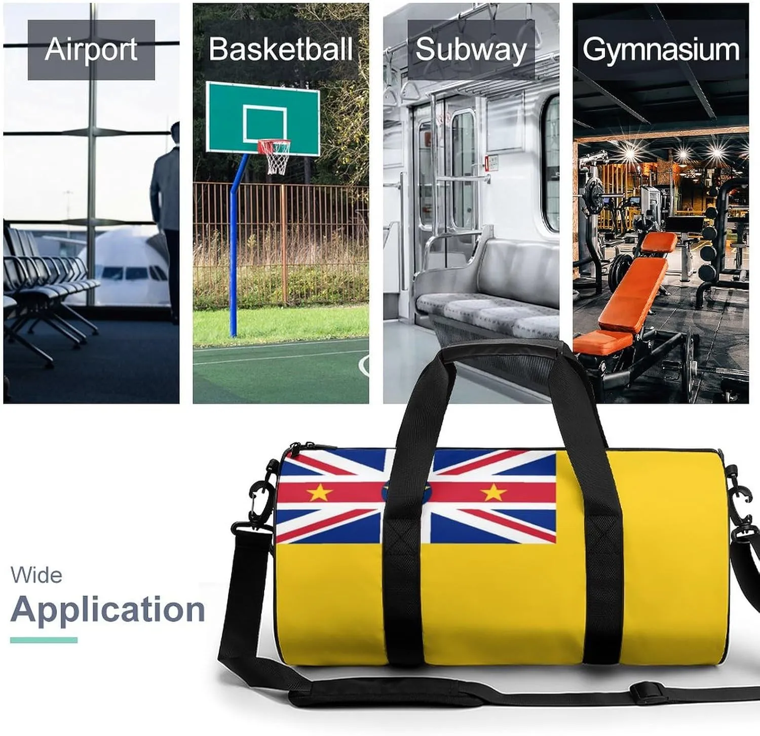 Niue Flag Travel Duffel Bag with Wet Pocket for Men Women Gym Weekender Tote