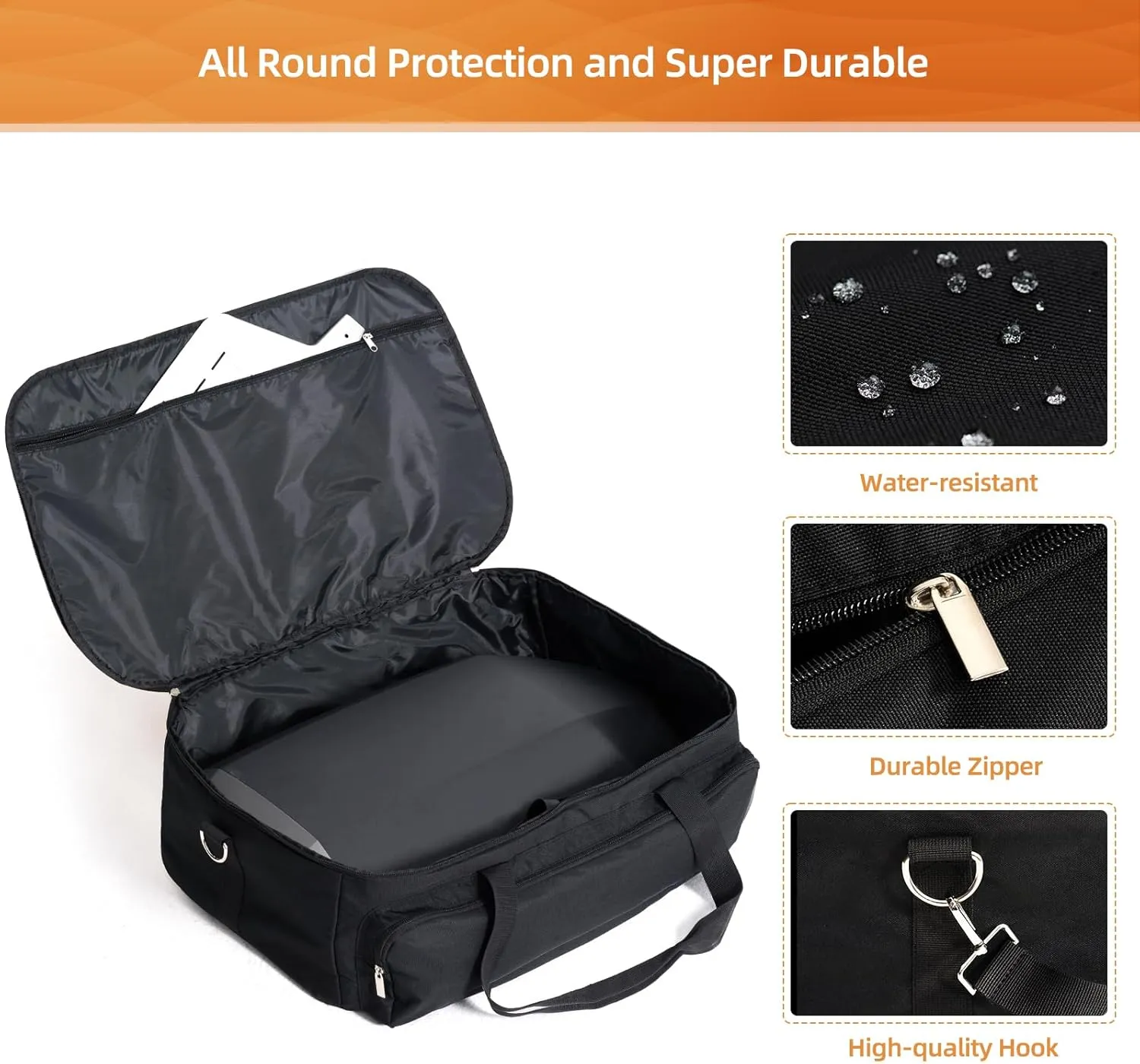 NOELIFE Carry Bag for Ooni Volt 12 Electric Pizza Oven - Portable Carrying Case with PE Foam Lining for Ooni Volt Accessories, Built-in Pockets, Suitable for Indoor & Outdoor Use (Bag Only)