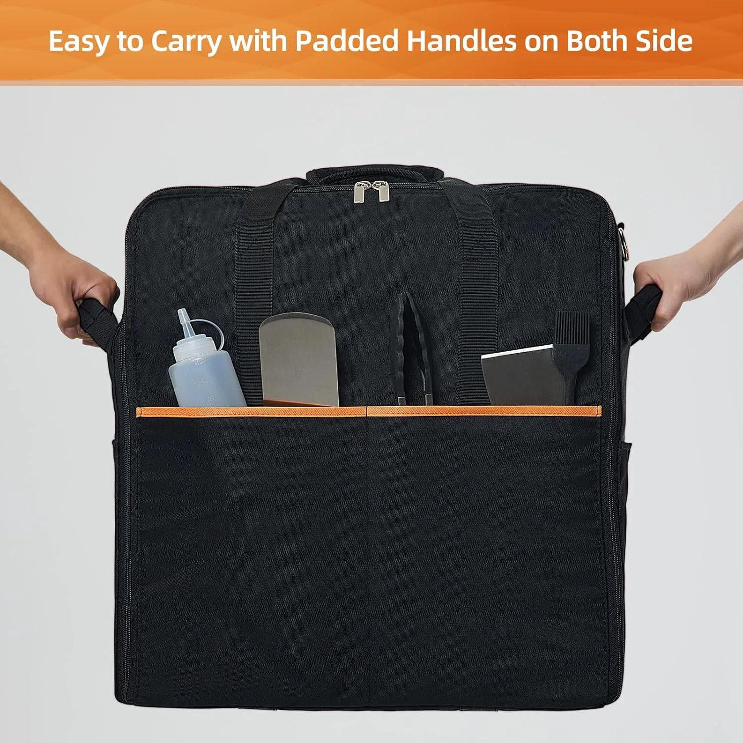 NOELIFE Padded Carry Bag for Blackstone 17 inch Tabletop Griddle without Hood, 600D water-resistant Outdoor Griddle Carrying Case Fit for Blackstone 1971 1650, Black (Bag Only)