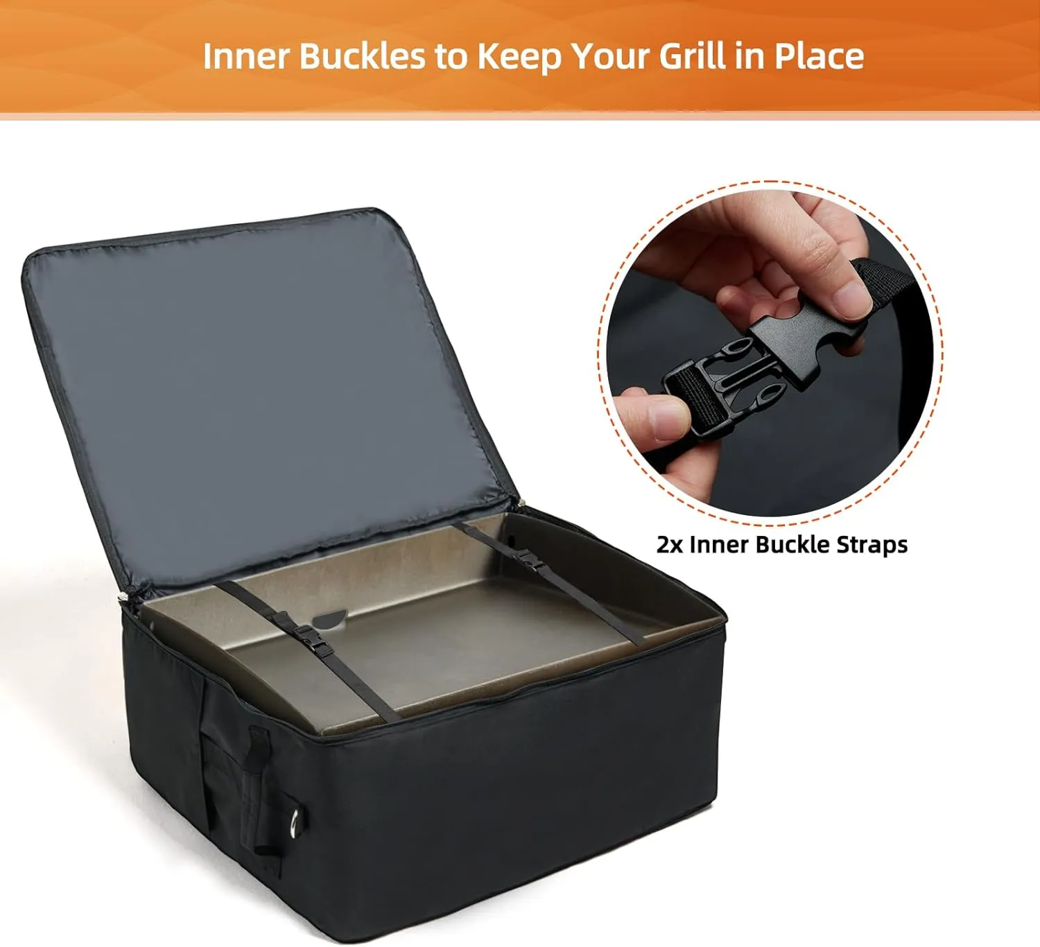 NOELIFE Padded Carry Bag for Blackstone 17 inch Tabletop Griddle without Hood, 600D water-resistant Outdoor Griddle Carrying Case Fit for Blackstone 1971 1650, Black (Bag Only)