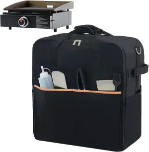 NOELIFE Padded Carry Bag for Blackstone 17 inch Tabletop Griddle without Hood, 600D water-resistant Outdoor Griddle Carrying Case Fit for Blackstone 1971 1650, Black (Bag Only)