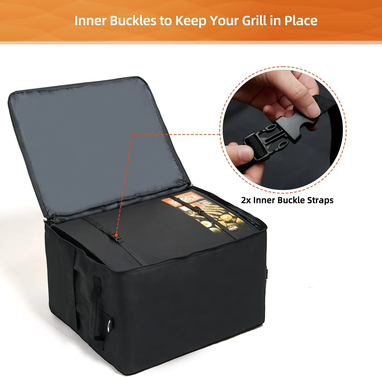 NOELIFE Padded Carry Bag for Blackstone 22 Inch Griddle & 17 Inch Tabletop Griddle with Hood Lid on Stand, 600D Water-resistant Outdoor Grill Carrying Case Fit for Model 1891 & 1814, Black (Bag Only)