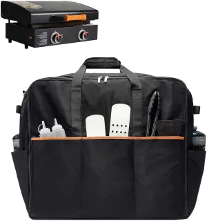 NOELIFE Padded Carry Bag for Blackstone 22 inch Tabletop Griddle with Hood Lid, 600D Water-resistant Outdoor BBQ Grill Carrying Case, Fit for Model 1891, Black (Bag Only)