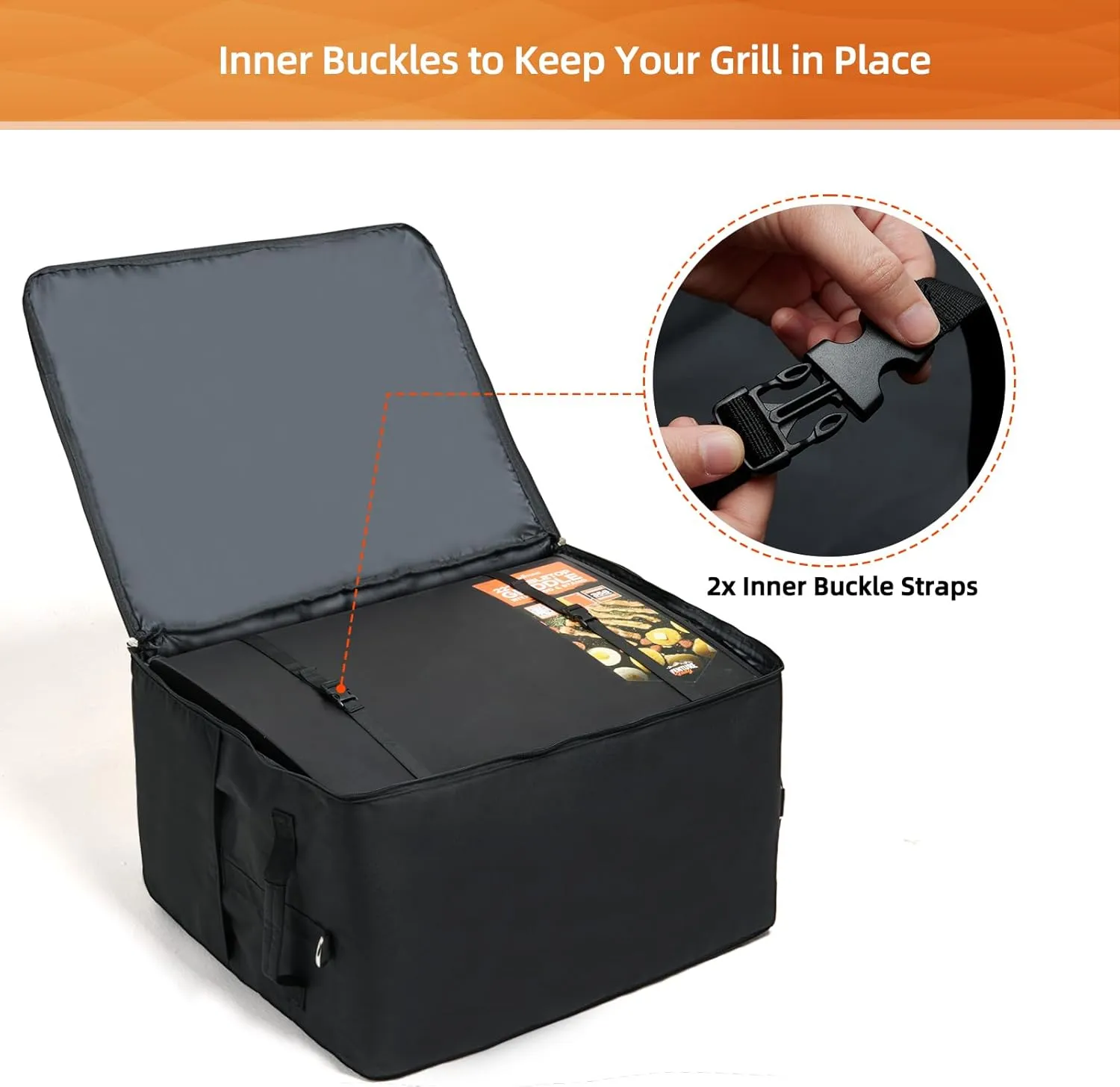 NOELIFE Padded Carry Bag for Blackstone 22 inch Tabletop Griddle with Hood Lid, 600D Water-resistant Outdoor BBQ Grill Carrying Case, Fit for Model 1891, Black (Bag Only)