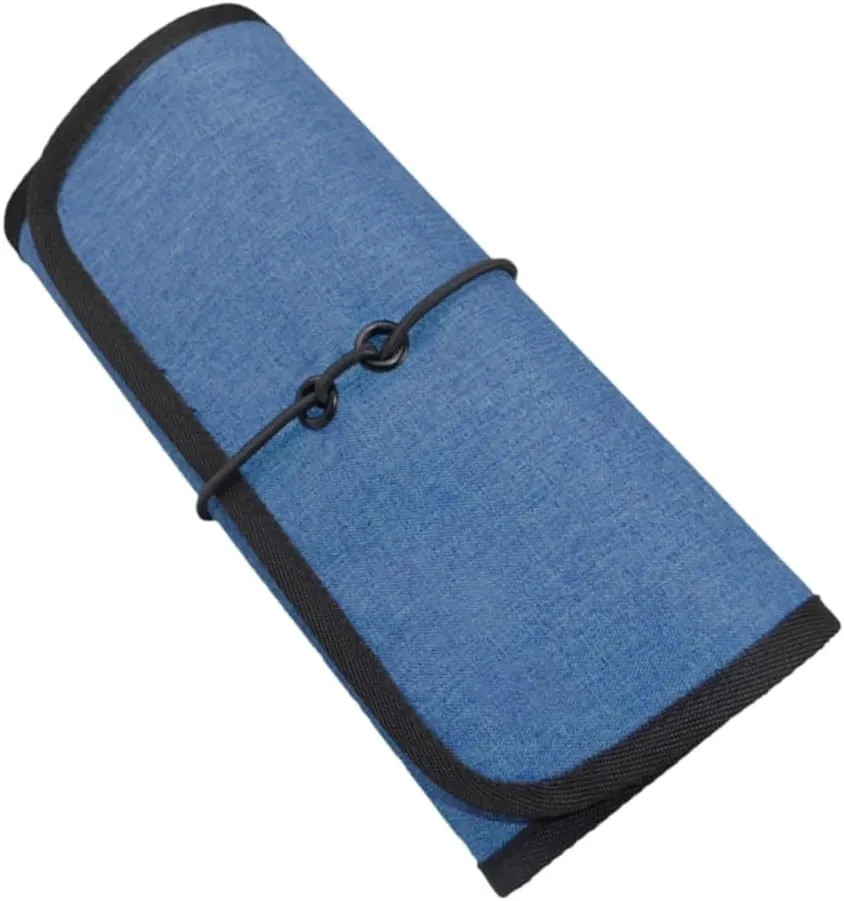 NUOBESTY Large Capacity Foldable Storage Pouch for Cables and Accessories Portable Digital Carrying Bag for Earphones and Chargers Organizer Blue