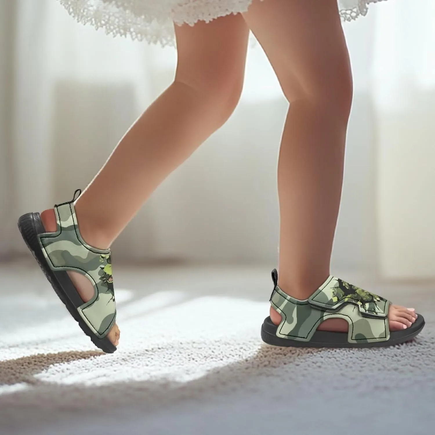 Nylon buckle Kids Cartoon Sandals for Boys Girls Suitable for Outdoor Play Walking Shoes