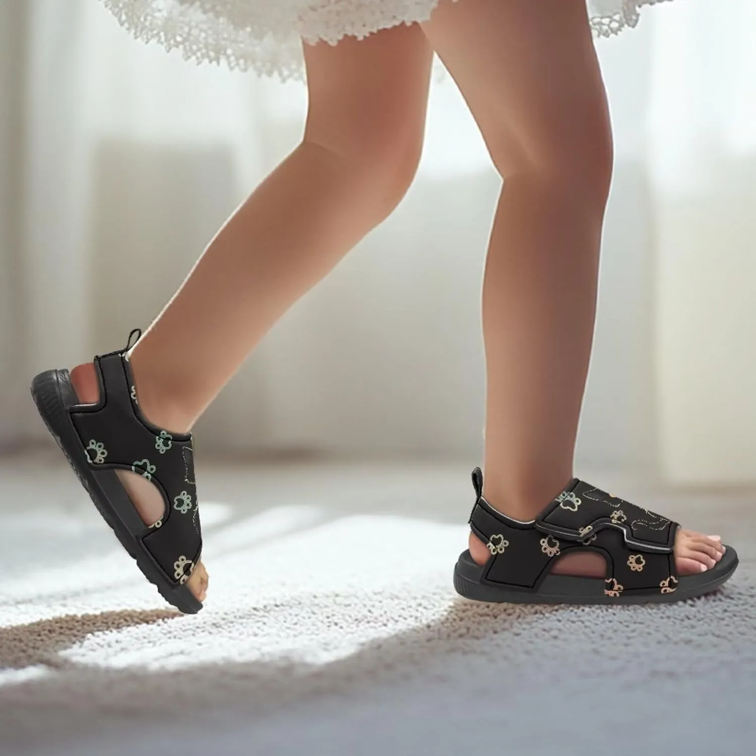 Nylon buckle Kids Cartoon Sandals for Boys Girls Suitable for Outdoor Play Walking Shoes