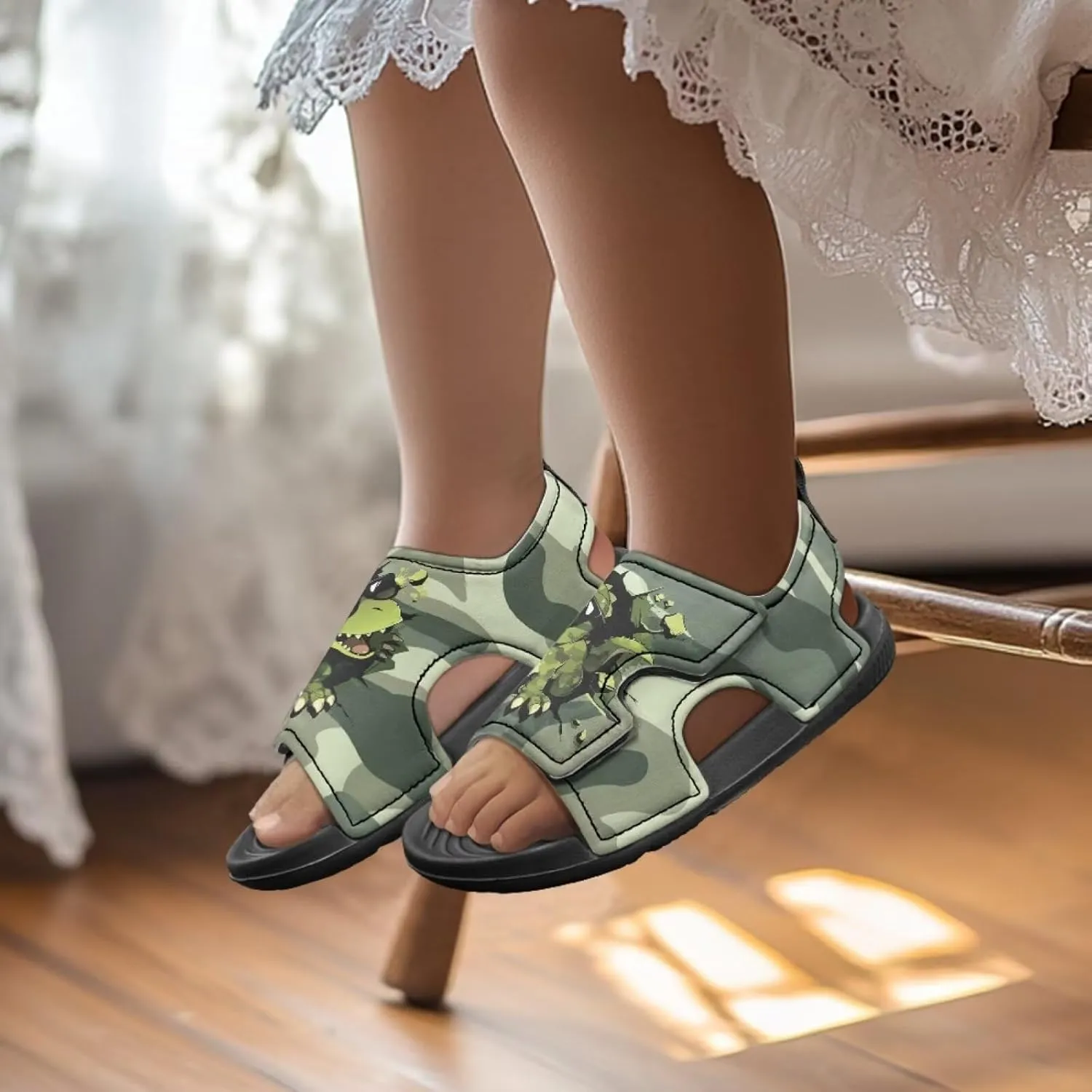 Nylon buckle Kids Cartoon Sandals for Boys Girls Suitable for Outdoor Play Walking Shoes