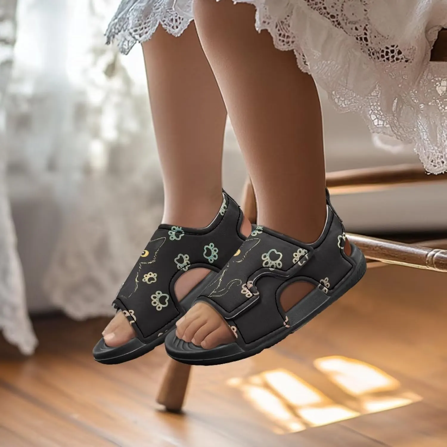 Nylon buckle Kids Cartoon Sandals for Boys Girls Suitable for Outdoor Play Walking Shoes