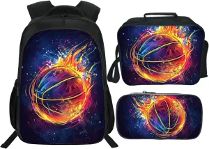 Octopus Backpack Kids Bookbag 16inch Schoolbag With Lunch Box Bag And Pencil Case Set For Boys Girls