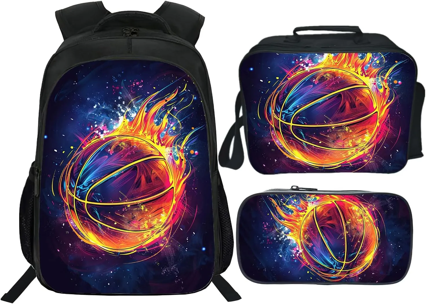 Octopus Backpack Kids Bookbag 16inch Schoolbag With Lunch Box Bag And Pencil Case Set For Boys Girls
