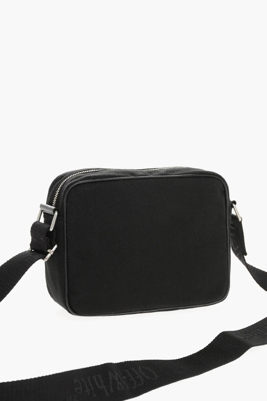 Off-White Canvas Camera Bag with Embroidered Logo