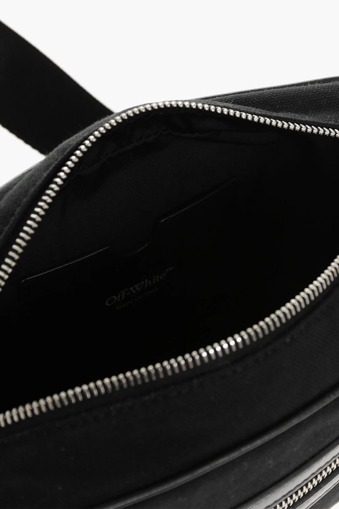 Off-White Canvas Camera Bag with Embroidered Logo