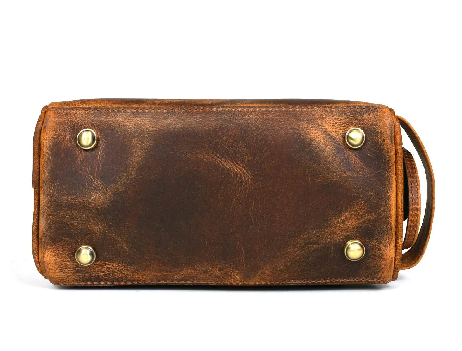 Omaha Leather Toiletry Bag - Penny Brown