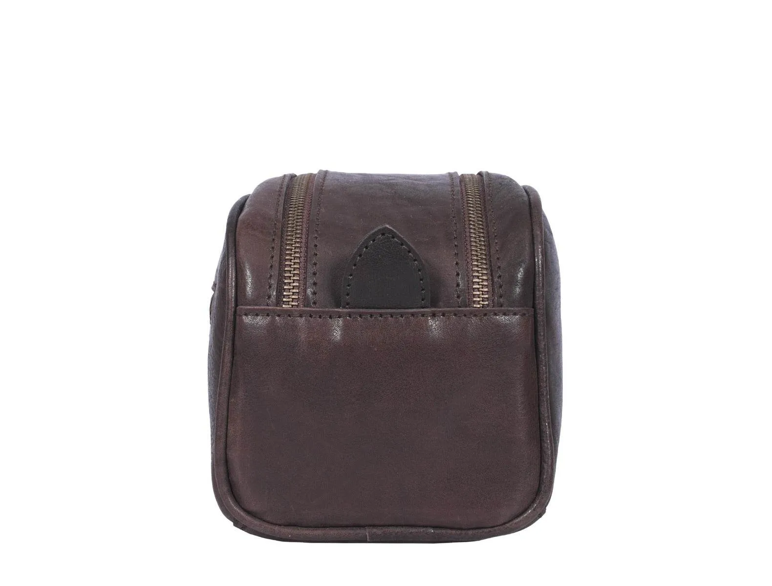 Omaha Leather Toiletry Bag - Walnut Brown