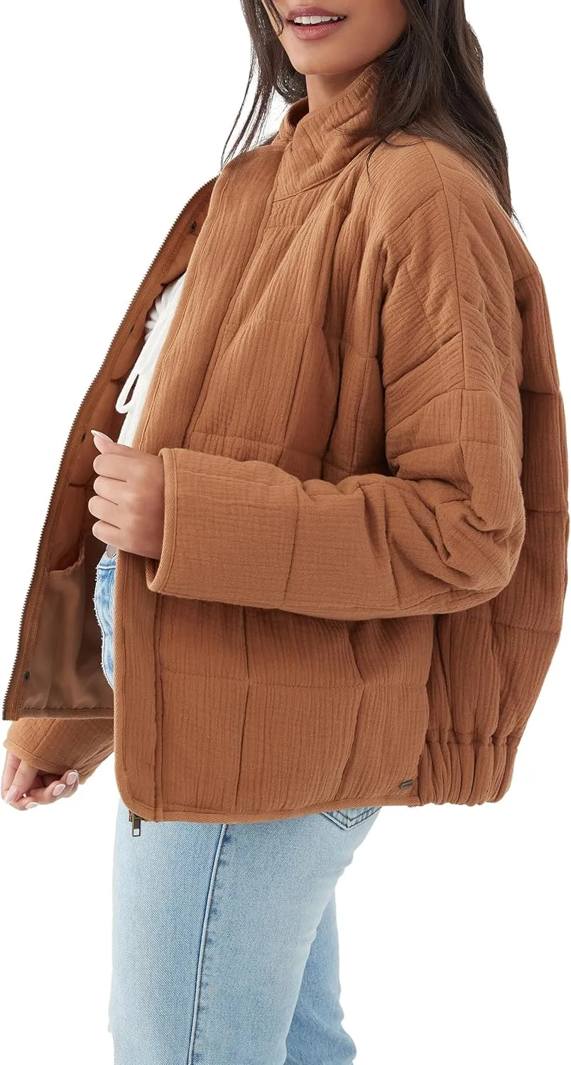 O'NEILL Women's Oversized Quilted Jacket - Lightweight Jackets for Women with Pockets - Casual and Comfortable