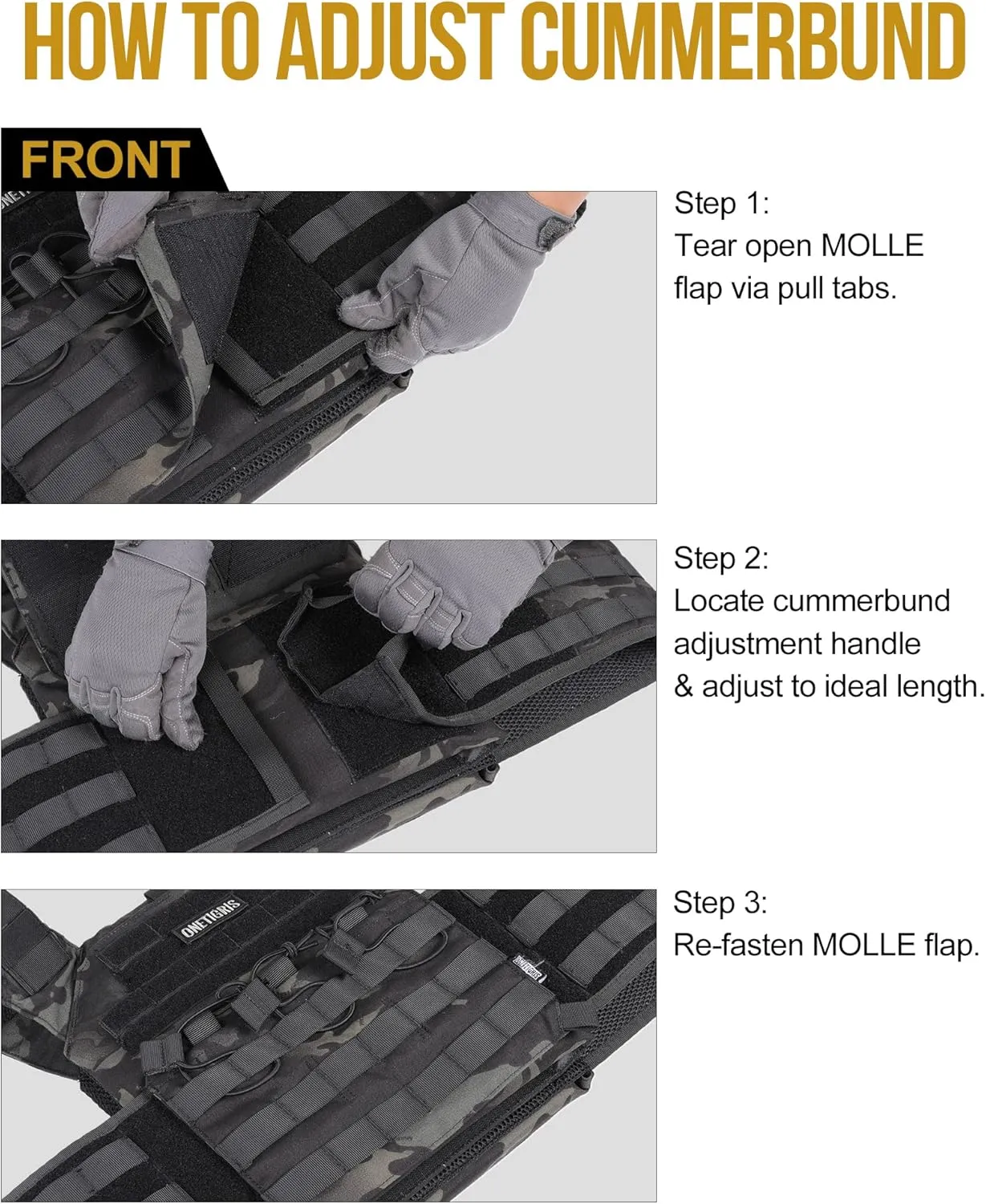 OneTigris DOOM Tactical Vest, Adjustable Airsoft Vest MOLLE Vest for Men