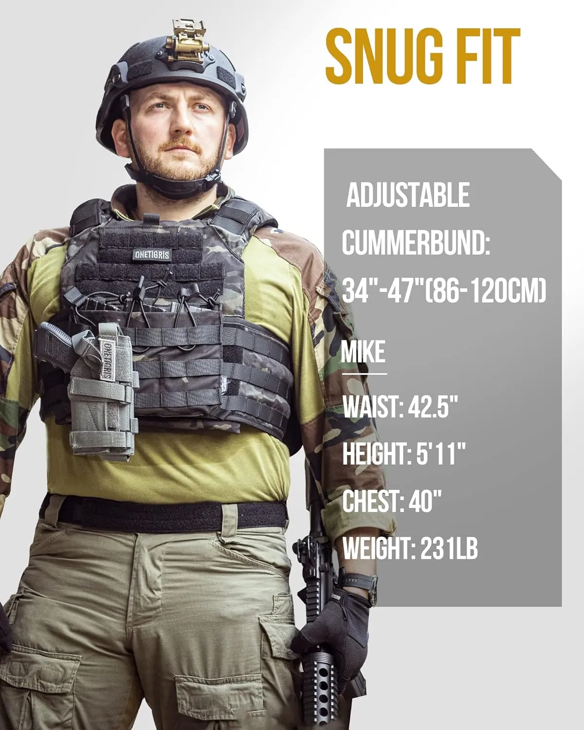 OneTigris DOOM Tactical Vest, Adjustable Airsoft Vest MOLLE Vest for Men