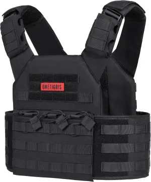 OneTigris DOOM Tactical Vest, Adjustable Airsoft Vest MOLLE Vest for Men