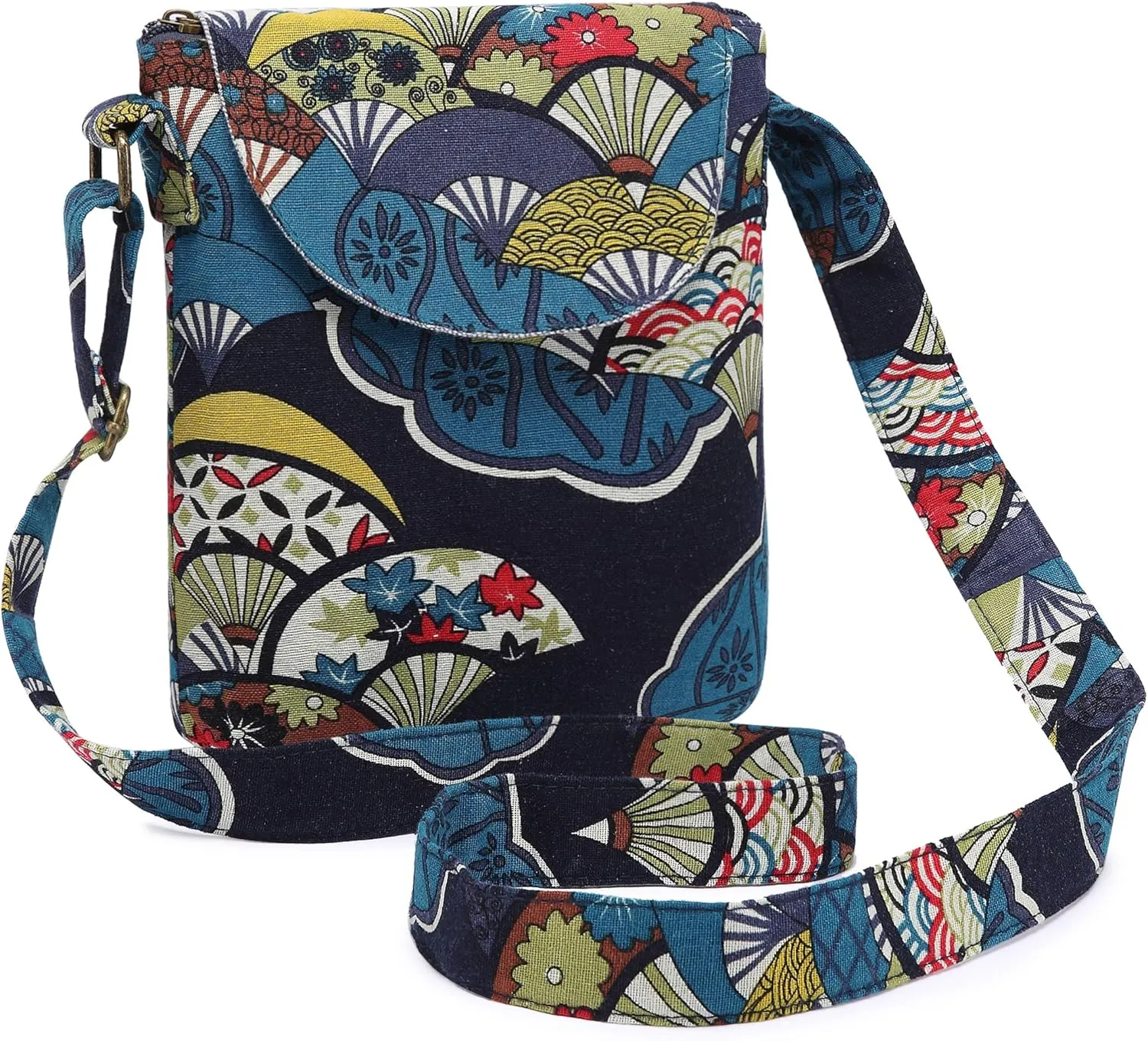 OPQRSTU Women's Retro Small Size Canvas Shoulder Bag Hippie Boho Crossbody Handbag