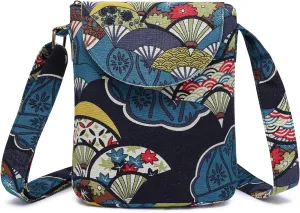 OPQRSTU Women's Retro Small Size Canvas Shoulder Bag Hippie Boho Crossbody Handbag