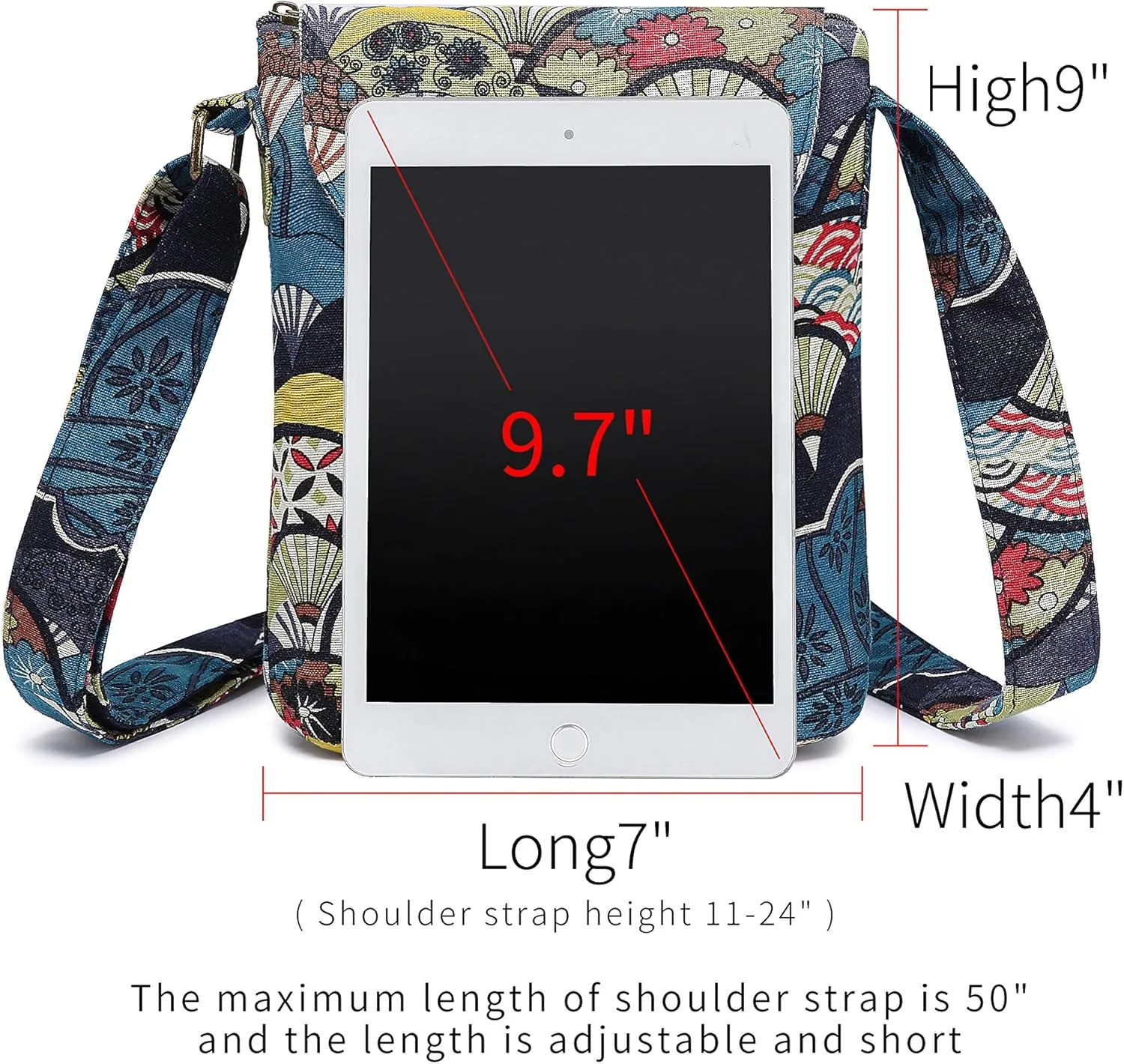 OPQRSTU Women's Retro Small Size Canvas Shoulder Bag Hippie Boho Crossbody Handbag