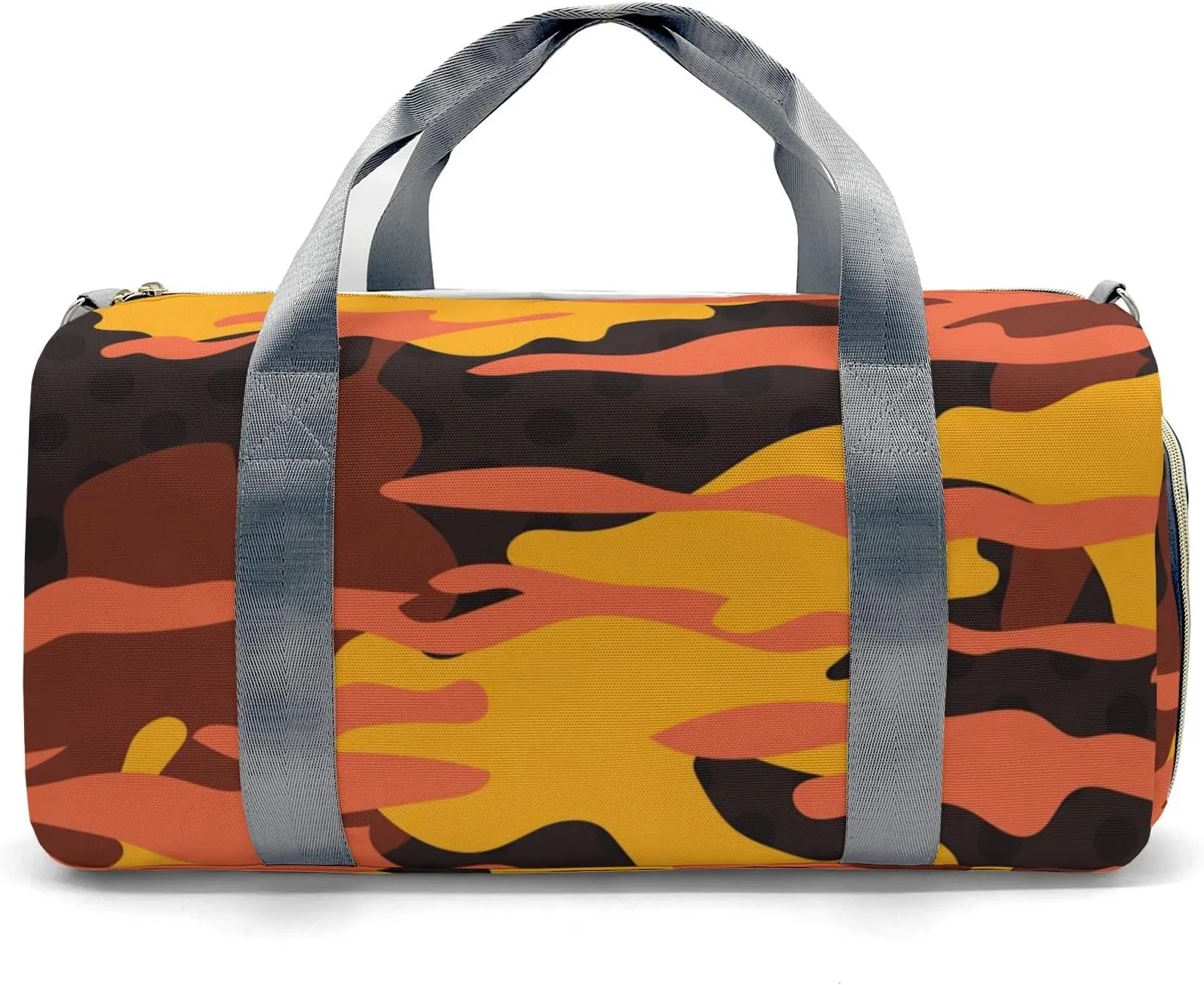 Orange Camouflage Pattern Duffel Backpack Waterproof Multifunctional Daypack Gym Yoga Sport with Name Gift