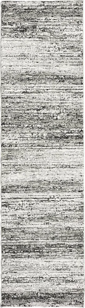 Oriental Weavers Atlas Area Rug - 8037G - 2'6" x 12' - in Ash/Charcoal - Modern Abstract Style, Stain Resistant, Family and Pet Friendly, Entryway, Hallway Runner Rug