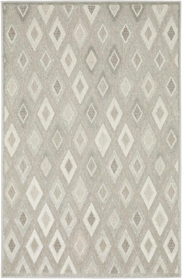 Oriental Weavers Tangier Area Rug - TAN02-3'3" x 5' - in Beige/Grey - Eclectic Global Style, Stain Resistant, Family and Pet Friendly, Entrway, Bedroom Rug