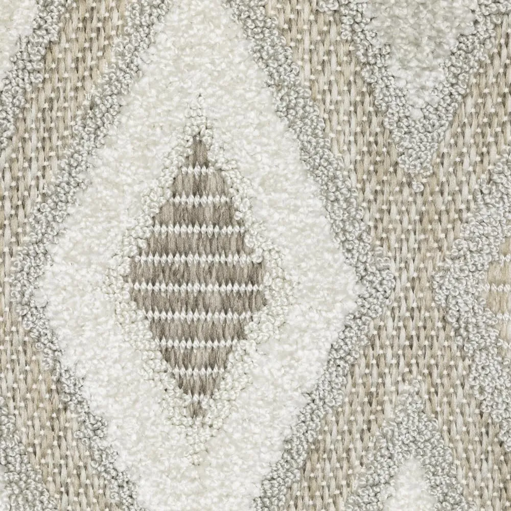Oriental Weavers Tangier Area Rug - TAN02-3'3" x 5' - in Beige/Grey - Eclectic Global Style, Stain Resistant, Family and Pet Friendly, Entrway, Bedroom Rug