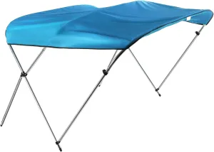 Outdoor Marine Sunshade, Three Arch Wind Rain Proof Rectangular Top Cover, 600D Oxford Cloth UV Resistant Aluminum Alloy Frame Detachable and Foldable Design Marine Vertical Bracket, Blue