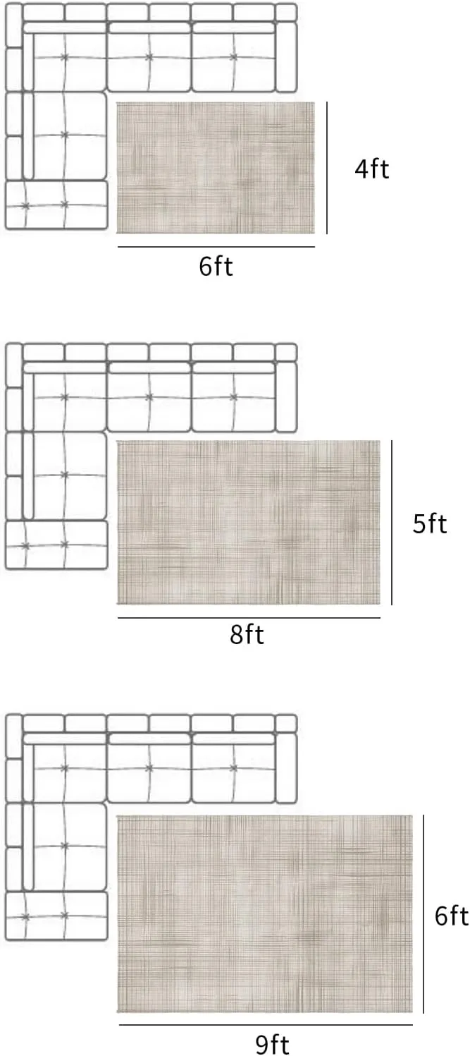 Outdoor Rug 4x6 ft for Patio Lattice Cotton Texture Non Slip Patio Area Rugs Outside Floor Mat, Indoor/Outdoor Carpet for Deck, Backyard, Camping, Balcony, Picnic
